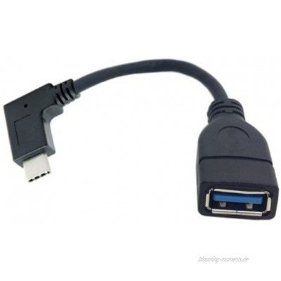 CableCC USB-3.1-Typ-C-Stecker auf A-Buchse um 90 Grad abgewinkelt OTG-Datenkabel für MacBook Tablet Mobiltelefon.