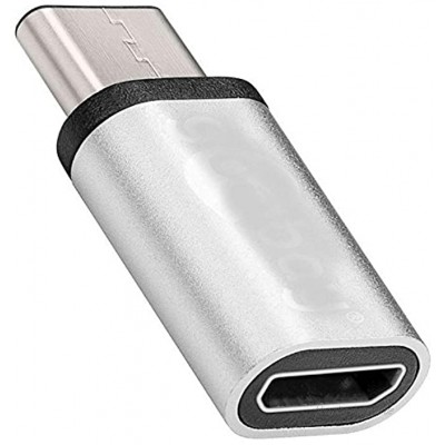 erenLine® USB-C auf Micro B Adapter Konverter; USB 3.1 C-Stecker auf USB 2.0 Micro B Buchse; Robustes Metallgehäuse; Für Tablet Mobile Phone Festplatte und vieles mehr.