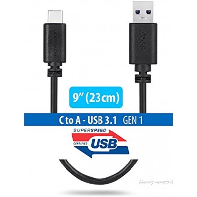 HOMESPOT USB 3.0 23,5 cm kurzes Typ USB-C auf USB-A-Kabel USB 3.0 High Speed für neues Apple MacBook Chromebook Pixel Nokia N1 Nexus 6P Nexus 5 X Oneplus USB-C auf USB-A 9.25" 23.5cm