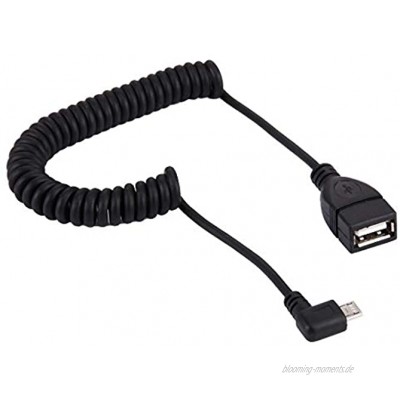 Liaoxig Handyhüllen Micro-USB zu USB 2.0 OTG einziehbare Spiralkabel for Samsung und andere Smartphones Coiled Cable Ausdehnungen bis 1,5 m Handyhüllen