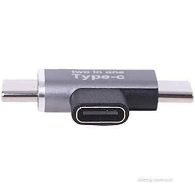 RG-FA 2-in-1 Metall-90-Grad-USB-C-Buchse auf Doppel-Typ-C-Stecker Ladekonverter Adapter für Tablet Smartphones und mehr