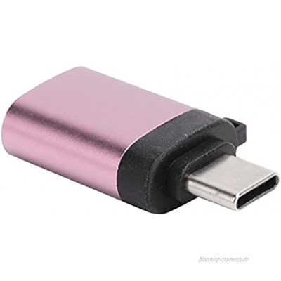 USB 3.0-Buchsenadapter USB3.0-Buchse auf Typ-C-Adapter OTG-Adapter mit hochwertiger Aluminiumlegierung zum Aufladen von Mobiltelefonen und ComputernRosa ohne Kette