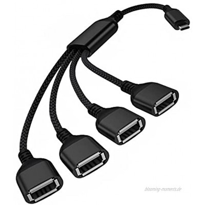 USB C Stecker auf Vier USB Buchse Kabel Adapter 0.3M Thunderbolt 3 to 4 Typ A 2.0 OTG Lade Splitter,Multi USB Port Extender Hub Power Verteiler Für MacBook Pro,iPad Air 4 M1,Samsung Galaxy S21,S20,21