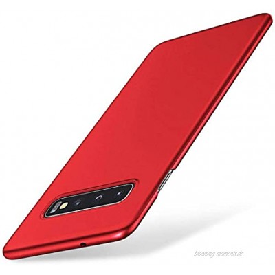 TXLING Ultra Dünn Hülle Kompatibel mit Samsung Galaxy S10 HülleSchutzhülle Handyhülle [Anti-Fingerabdruck] Abdeckung Hardcase PC Bumper Case für Samsung Galaxy S10 Rot