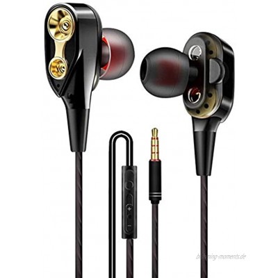 Bluelans In Ear Kopfhörer Stereo Ohrhörer mit Mikrofon 3.5mm Headsets HiFi Wired Kopfhörer Ideal für iPhone Samsung Sony Huawei Smartphone und MP3 Players usw. Schwarz