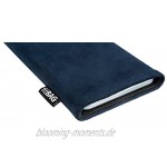 fitBAG Classic Blau Handytasche Tasche aus original Alcantara mit Microfaserinnenfutter für Oppo Reno 6 5G | Hülle mit Reinigungsfunktion | Made in Germany
