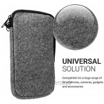 kwmobile Handytasche für Smartphones L 6,5 Filz Handy Tasche Hülle Cover Case Schutzhülle Hellgrau 16,5 x 8,9 cm Innenmaße