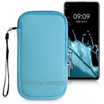 kwmobile Handytasche für Smartphones L 6,5" Neopren Handy Hülle Hellblau Handy Tasche 16,5 x 8,9 cm Innenmaße