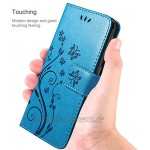 AROYI Lederhülle Kompatibel mit Galaxy A51 Hülle und Schutzfolie Flip Wallet Handyhülle PU Leder Tasche Case Kartensteckplätzen Schutzhülle Kompatibel mit Galaxy A51 Blau