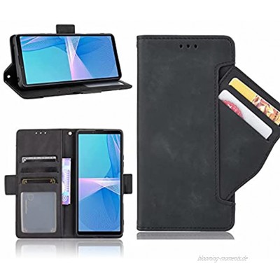Jeelar ESONG Hülle für Xiaomi 11T Hülle,Flip Case Brieftasche Schutzhülle,Premium Leder mit Ständer Funktion & Kartenfach & Magnetic Snap Cover-Schwarz