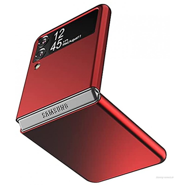 Cresee Hülle für Samsung Galaxy Z Flip 3 5G Dünne Matte PC Case Handyhülle Schutzhülle Cover für Galaxy Z Flip3 2021 Rot