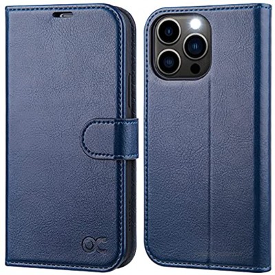 OCASE iPhone 13 Pro Hülle Handyhülle [Premium PU Leder] [Kartenfach] [Magnetverschluss] RFID Schutzhülle Klapphülle Handytasche Lederhülle Flip Case Cover Kompatibel für iPhone 13 Pro Blau