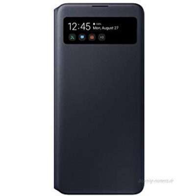 Samsung S View Smartphone Cover EF-EA715 für Galaxy A71 Handy-Hülle stoßfest Schutz Case integriertes Sichtfenster schwarz 6.7 Zoll