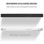 WIIUKA Hülle für iPhone 13 Pro Max Deutsches Premium Leder mit Kartenfach extra Dünn Handyhülle mit Standfunktion Tasche Schwarz