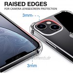 Grebuy für iPhone 13 Hülle mit 2 Schutzglas Rundumschutz Handyhülle für iPhone 13 6.1 Zoll- Transparent