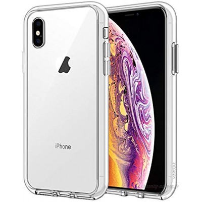 JETech Hülle Kompatibel iPhone XS X Handyhülle Case Cover Schutzhülle mit Anti-kratzt Transparente durchsichtig und Rückseite HD Klar