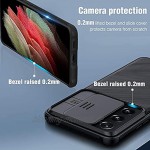 Nillkin für Samsung Galaxy S21 Ultra Hülle mit Kameraschutz und Anti-Rutsch Stoßfest Kratzfest Handyhülle für Galaxy S21 Ultra 5G 6,8 Zoll Schwarz