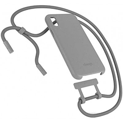 Woodcessories Nachhaltige Handykette abnehmbar kompatibel mit iPhone XS Hülle mit Band grau iPhone X Hülle mit Band grau antibakteriell biologisch abbaubar