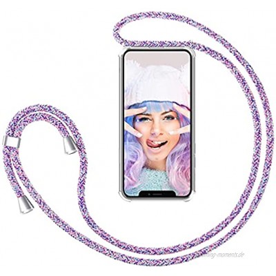 ZhinkArts Handykette kompatibel mit Apple iPhone 11-6,1" Display Smartphone Necklace Hülle mit Band Handyhülle Case mit Kette zum umhängen in Unicorn