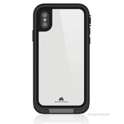 Black Rock Hülle 360 Grad Hero Case passend für Apple iPhone XS Max I Handyhülle wasserdicht tauchfähig bis 8 m IP68 Outdoor Cover Transparent mit schwarzem Rahmen