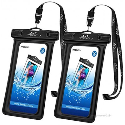 MoKo wasserdichte Hülle 2 Stück Schwimmende Handy Tasche TPU Schutzhülle Universal IPX8 Hülle für iPhone 12 12 mini 12 Pro 11 11 Pro X 8 Plus 7 6s Galaxy S10 S10 Plus S10e