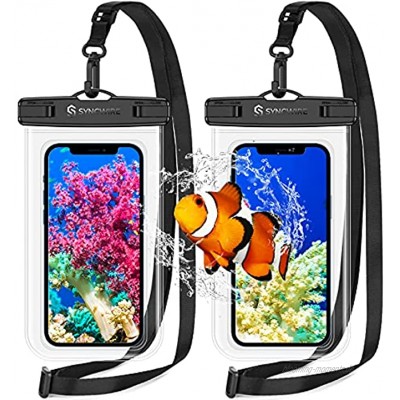 Syncwire wasserdichte Handyhülle [7 Zoll 2 Stück] Handy Wasserschutzhülle IPX8 Doppelt Versiegelt Unterwasser Handyhülle für iPhone 12 11 Pro XS Samsung Galaxy S9+ und weiteren Smartphones