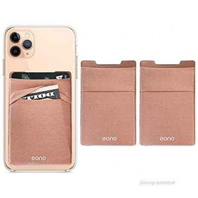 Brand – Eono Double Pocket Phone Wallet Adhesive Card Holder Mobiles Etui mit RFID-Kartenhalter -Carry Credit Cards and Cash Gold 2PC