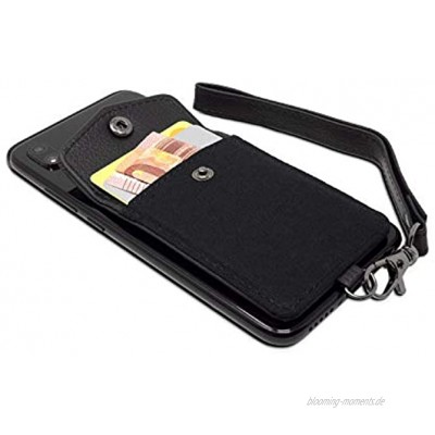 Jalouza Kartenhalter in Schwarz mit RFID Schutz zum aufkleben auf Hülle Für iPhone Samsung Huawei