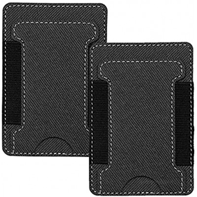 Kartenhalter für Handyrückseite ultradünn zum Aufkleben für iPhone und Android-Smartphones Grau 2 Stück