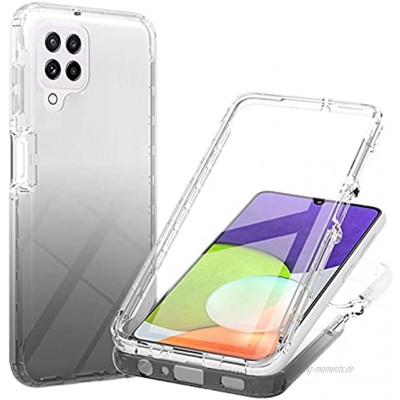 MOTIKO Samsung Galaxy A22 4G Clear Case Galaxy A22 Bumper Case Full Body Shockproof Slim Design Protective Cover Screen Protection Front Shell with Inner Bumper + Shockproof Back Cover Case