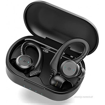 Bluetooth Kopfhörer Bluetooth 5.1 Kabellos Kopfhörer In Ear Sport Kopfhörer mit CVC 8.0 Noise Cancelling HiFi Stereo Sound Ohrhörer mit HD Mikrofon 25H Spielzeit IP7 Wasserdicht Ohrhörer Schwarz