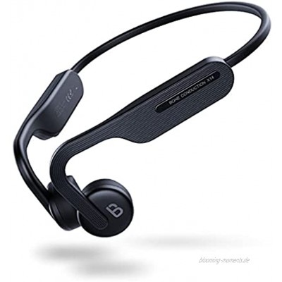 AQUYY Kabellos Kopfhörer Sport Laufen Bluetooth Kopfhörer mit Knochenleitung IPX6 Wasserdicht Drahtlose Headset mit Geräuschunterdrückung Leichter Schweißfester Stereo Kopfhörer Schwarz