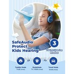 iClever Bluetooth Kinder Kopfhörer Farbige LED-Leuchten Kinderkopfhörer Over-Ear mit 74 85 94dB Lautstärkebegrenzung 40 Stunden Spielzeit Bluetooth 5.0 eingebautes Mikrofon BTH12