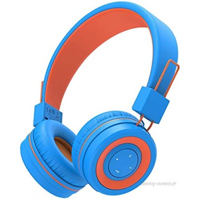 iClever Bluetooth Kinder Kopfhörer Kopfhörer für Kinder mit MIC Lautstärkeregler Verstellbares Stirnband Faltbar Kinderkopfhörer am Ohr für Schule
