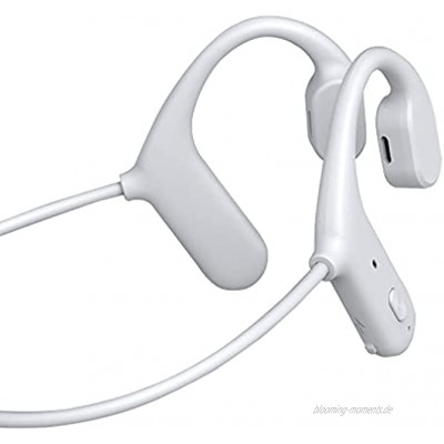 AQUYY Kabellos Kopfhörer Bluetooth 5.0 Open-Ear Offenem Ohr Laufen Sport Kopfhörer Drahtlose Stereo Leichte Headsets mit Mikrofon Geschenke für Männer Frauen Jungen Mädchen White