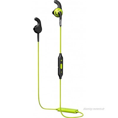 Philips Actionfit Sportkopfhörer SHQ6500CL 00 Sportkopfhörer Bluetooth In-Ear Bluetooth Schweiß- und wasserfest Earbuds rutschfeste Gummikappen Kevlar-verstärktes Kabel schwarz gelbgrün