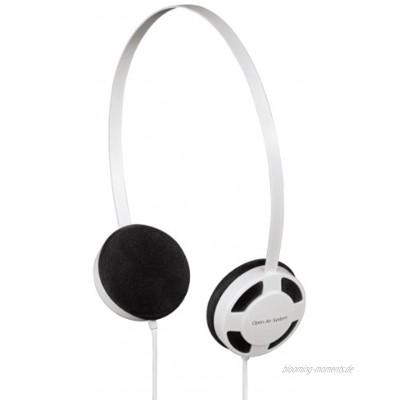 Thomson HED1112W BK On-Ear Stereo-Kopfhörer 3,5mm Klinkenstecker weiß schwarz