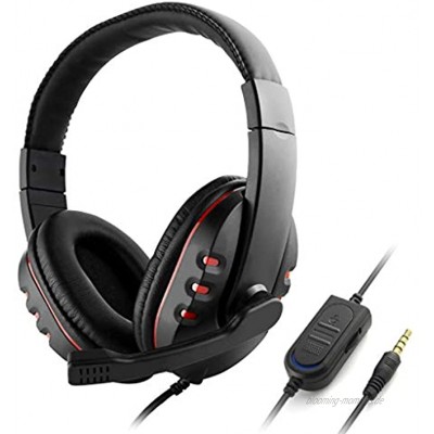 YUYAN Gaming-Headset tiefer Bass Stereo-Surround-Kopfhörer 3,5 mm kabelgebundenes Mikrofon für PS4 PC Computer